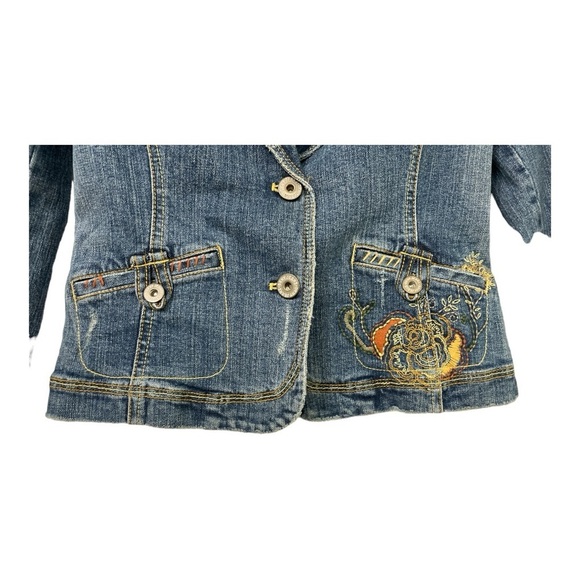 DKNY Blue Jean Jacket with Embroidered Detail - Picture 4 of 10